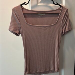 Women's Ribbed Mauve Top